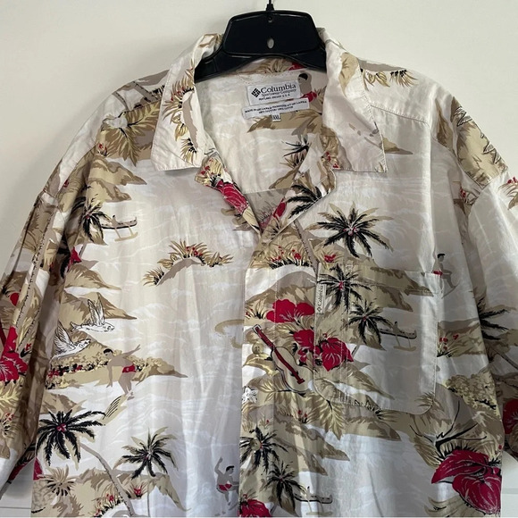 Columbia mens short sleeve Hawaiian shirt hiking fishing outdoors 11776 - Picture 3 of 6